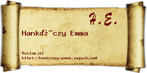 Hankóczy Emma névjegykártya